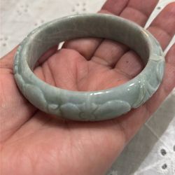 Carved Jade Bangle 63mm