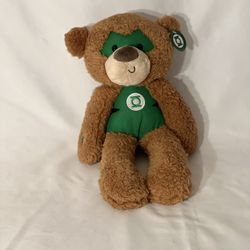 New GUND DC Comics Green Lantern Fuzzy Teddy Bear Stuffed Animal, Brown, 14"