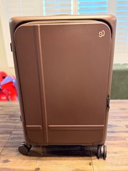 NINETYGO Medium Checked Luggage Flat Top Opening, 25 Inch, Coffee Journey