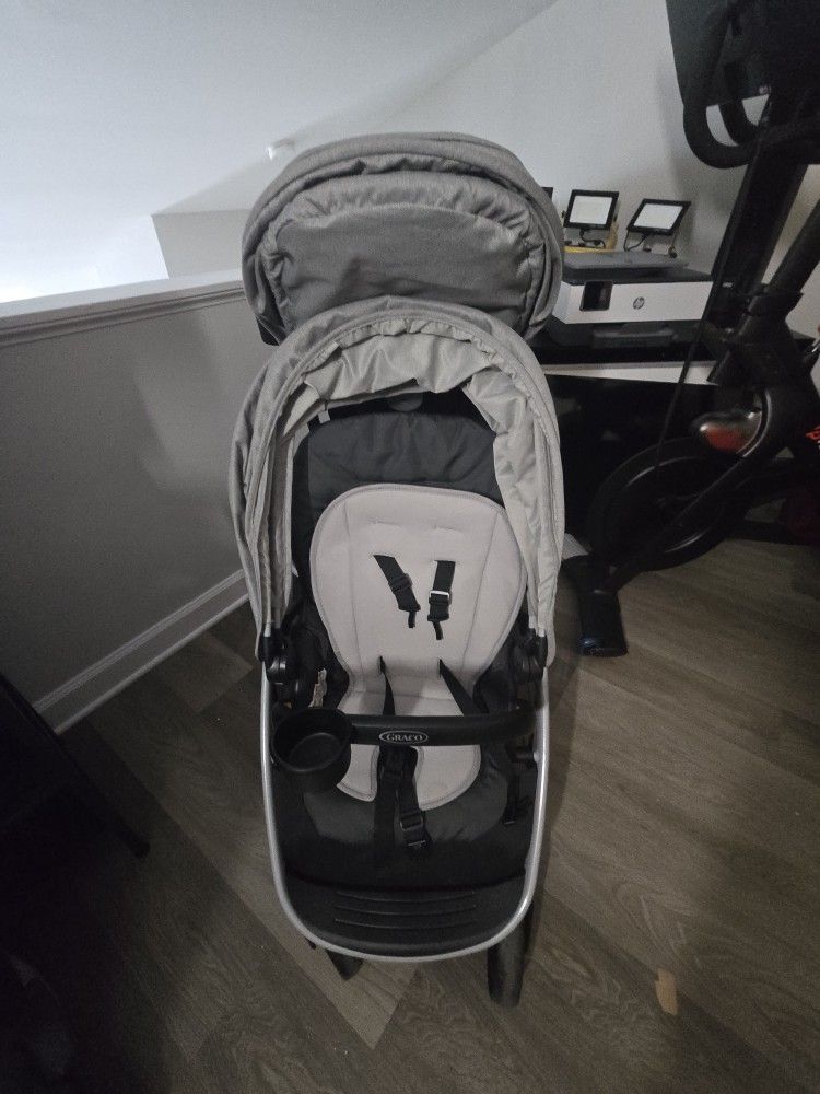 Graco Ready2Grow LX 2.0 Double Stroller Features Bench Seat and Standing Platform Options, Clark