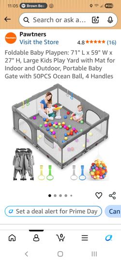 Pawtners
Pawtners Foldable Baby Playpen: 71" L x 59" W x 27" H