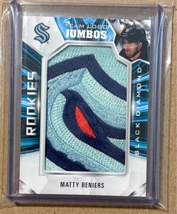 Matty Beniers Black Diamond Rookies Team Logo Jumbos Patch Card