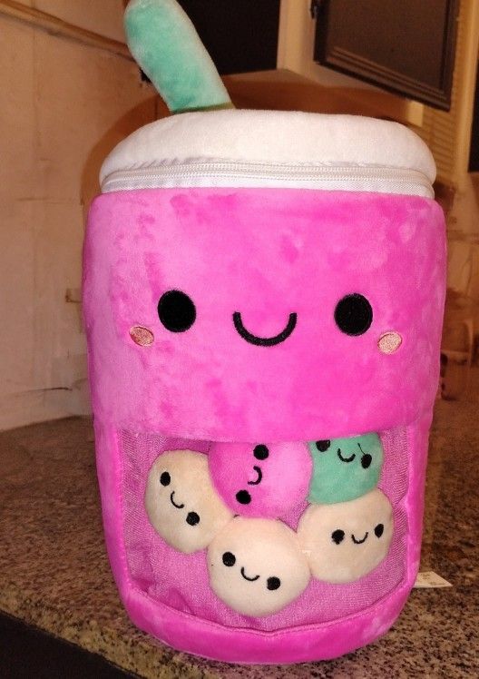 LARGE BOBA TEA PLUSH w/ BABY BOBA BALLS