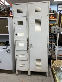 Vintage Set Of White Lockers 