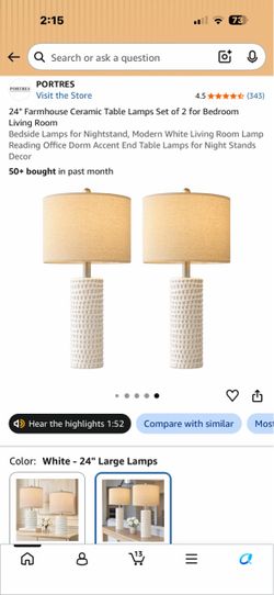 Farmhouse Ceramic Table Lamps Set of 2