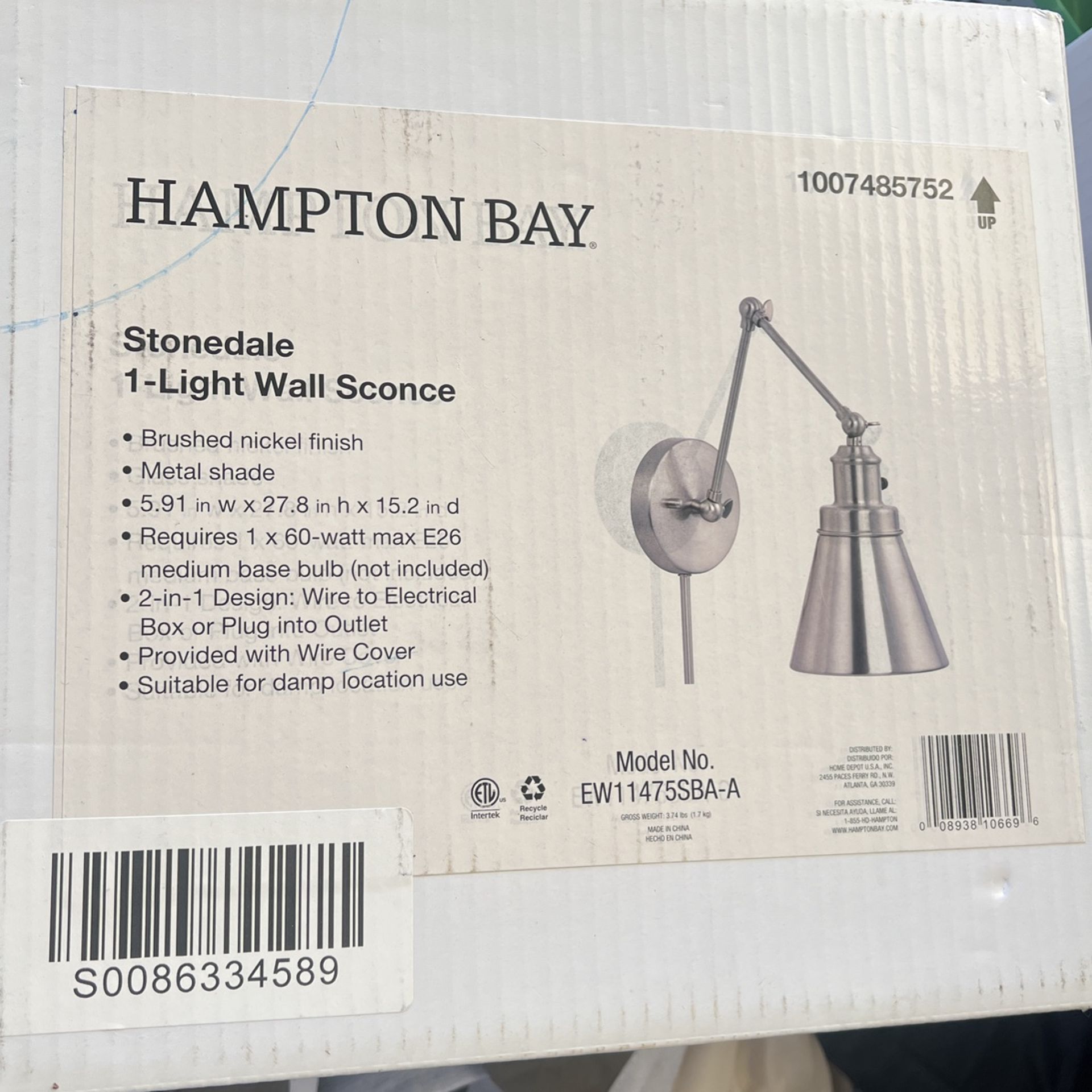 Plug In Wall Lamp Light