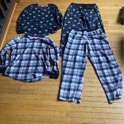 Womens Fleece Pajamas Size Large 2 Pairs 