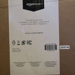 10 Port USB 2.0 Hub 5-Pack- Amazon basics