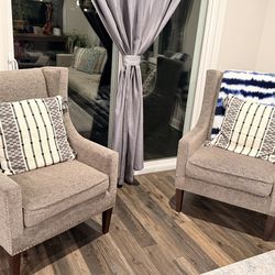 Set of 2 Upholstered Accent Chairs – $350 for Both