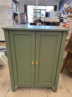 VASAGLE Bathroom Floor Storage Cabinet w/ 2 Adjustable Shelves - Forest Green