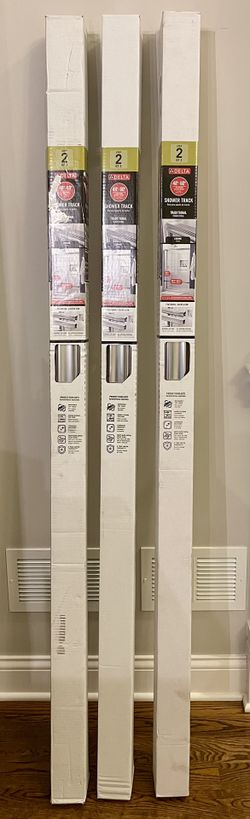 Delta 48-60 in. W Semi-Frameless Sliding Shower Door Track Assembly Kit Chrome For 1/4" Glass