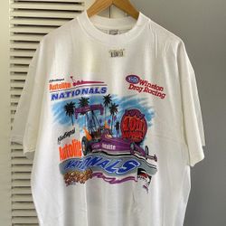 Vintage 1997 Deadstock NHRA 43rd Annual US Nationals Winston Drag Racing Funny Car Graphic T-shirt