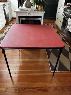Vintage red SAMSONITE card table