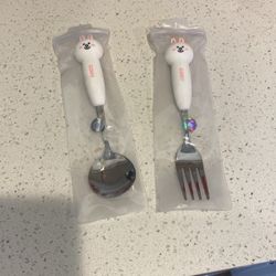 Cony Line Friends Fork Spoon Utensils Kids Adult 