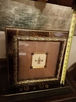 Art; Framed art; gold and bronze tones; either prop up or hang - $10