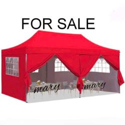 10x20 Pop Up Canopy with 6 Sidewalls and Windows, Ez Up Outdoor Instant Canopy Tent for Parties, Adjustable Waterproof Canopy 
