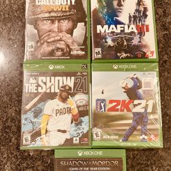 Xbox One Games The Show 21 PGA Tour 2K21 Mafia III COD WWII Middle Earth Shadow of Mordor
