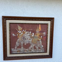 Vintage Art Work/ Frame painting on cloth