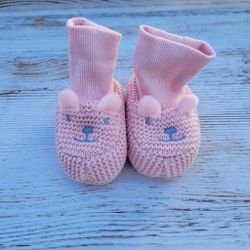 Adorable Crotcheted Pink Baby Slippers