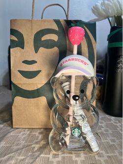 Starbucks Pink Bearista Glass Cup