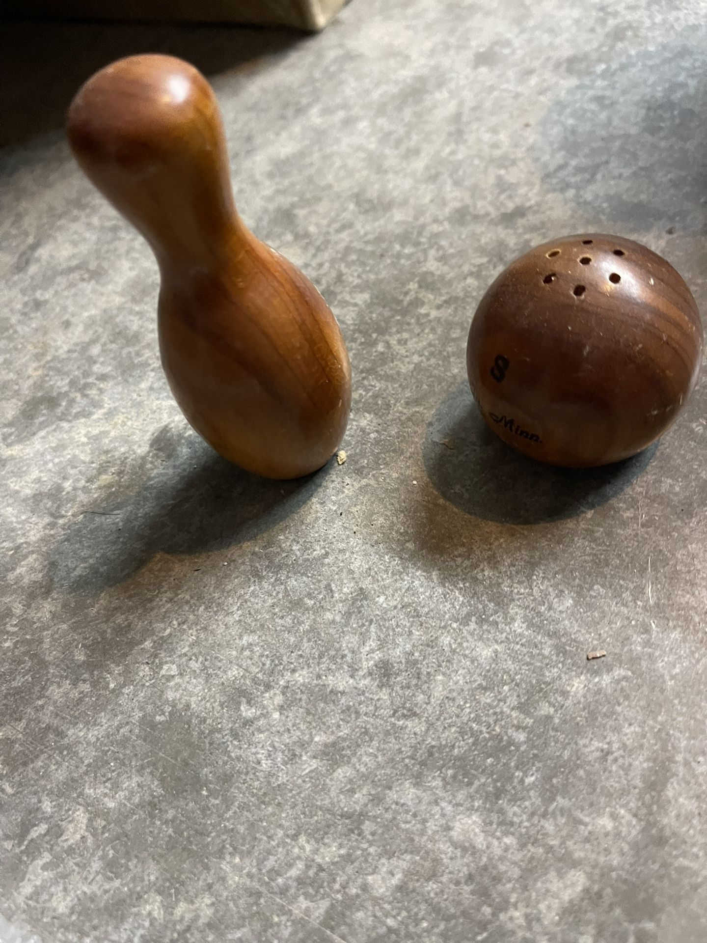 Bowling Ball And Pin Salt And Pepper Shakers