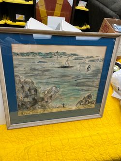 Signed Jean Mellen Costal Painting