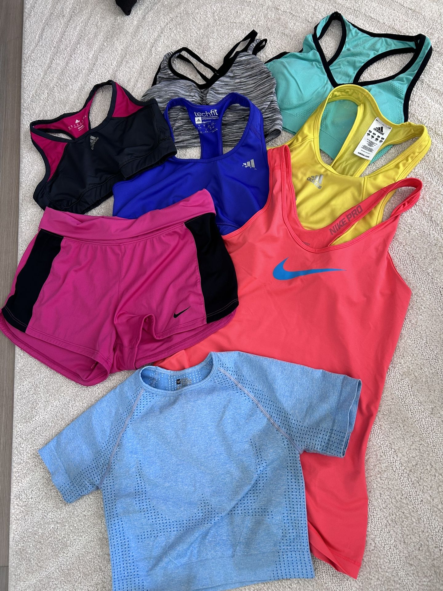 Lot Of 8 Workout Clothes Nike, Adidas & More