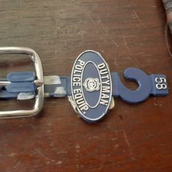 Dutyman Black Leather Belt Size 58, New 