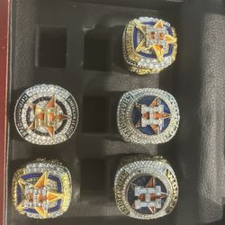 Various Replica Astros Rings From World Series And American League Championship 