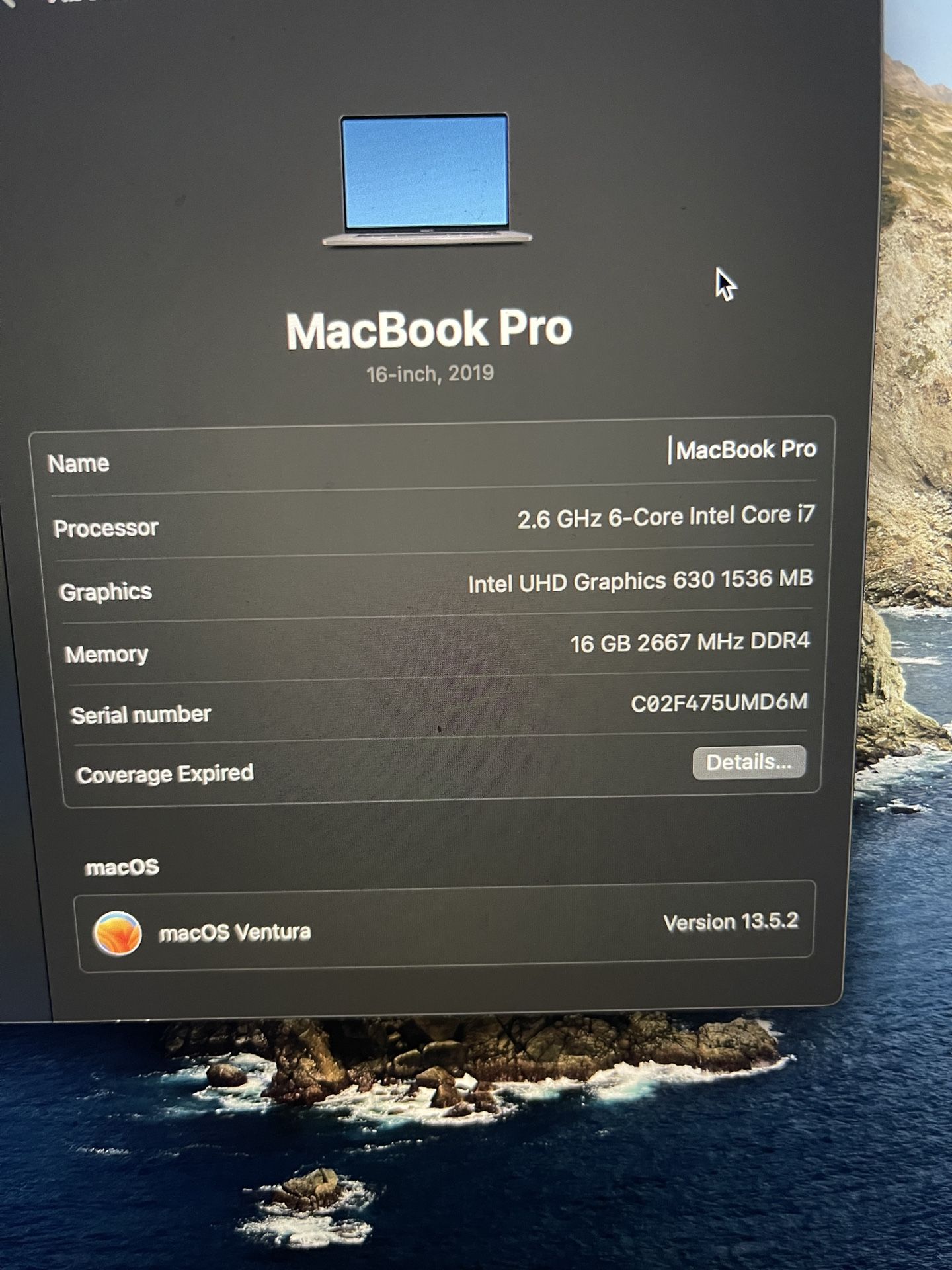 MacBook Pro 2019 16’ Gray
