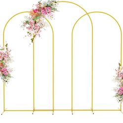 Wedding Arch Backdrop Stand (7.2FT,6.6FT,6.6FT) Set of 3 Metal Wedding Arch Stand for Birthday Party Wedding Ceremony Baby Shower Garden Balloon Arch 