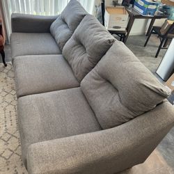 Modern Gray Sofa – 81” Track Arm Couch (Smoke-Free / Pet-Free)