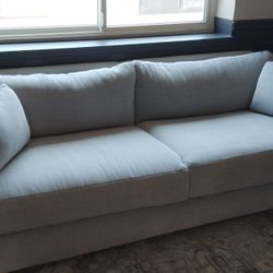Burrow, Span Sleeper Sofa in Crushed Gravel, Wooden Legs Save $1400 Delivery Available Trial Return Item 