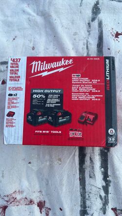 Milwaukee  battery s  (2)  High output  6.0      And  charger.   Model   48-59-1882S