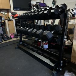 5-50lbs Dumbbells w/Rack 