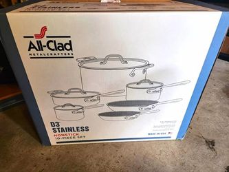 All-Clad D3 10-Piece Stainless Nonstick Cookware Set Induction/Oven Fry Pan
