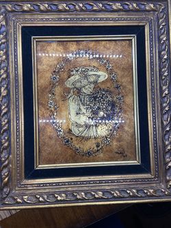 Vintage Gold Leaf Oil Paintings By Mary Hillifer