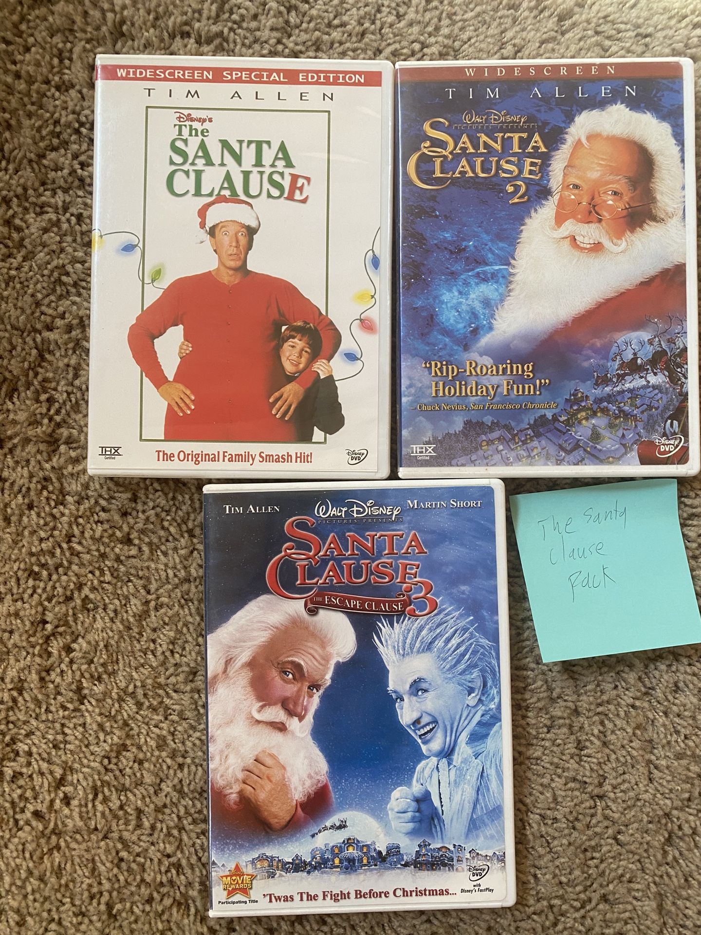 3 pack the Santa clause movies for family for dvd