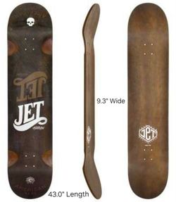 NEW Jet Skateboards Overkill 43 Skateboard Longboard Deck - Symmetrical Shape with Wheel Wells - Long Out of Production - Rare