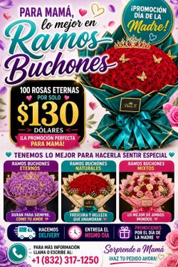Ramos buchones para mamá Flores dia de la madre