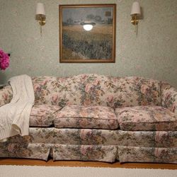 Clayton Marcus "English Country" Sofa with Classic Floral Botanical Print