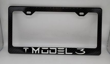 BRAND NEW TESLA MODEL 3 100% Real Carbon Fiber License Plate Frame Tag Cover Original 3K