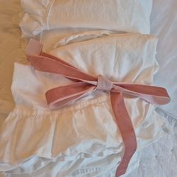 Mint Cond. Gorgeous White Cotton Vintage Pillows w/ Inserts