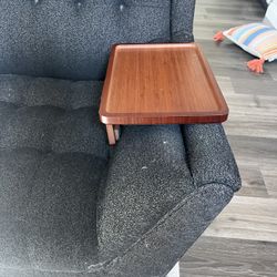 Shamrock Home Bamboo Couch Arm Table, Clip On Tray Sofa Table for Couches. Sofa Arm Tray, Armchair Table for TV Dinners, Remotes, Drinks and Snacks - 