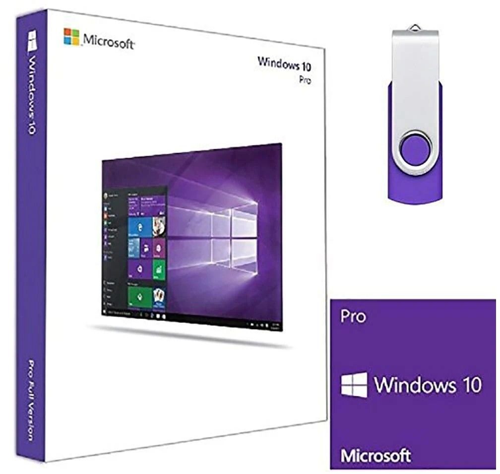 Genuine Win 10 Pro OS on USB drive with License Key for PC HP Dell SSD Laptops Desktops
