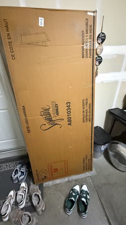 Signature DESIGN BY ASHLEY Dirkins Gray 28 in. W x 67 in. H Rectangle Wood Full Length Mirror