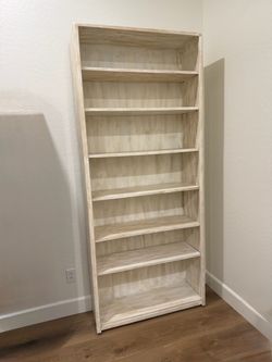 Whitewashed Wood Bookcase
