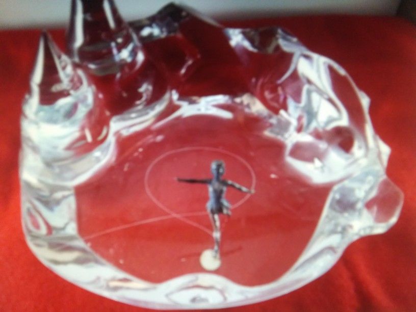 Baccarat Crystal Morning Sculpture Ice Skating Girl Pete Yenowine