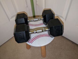 MUST SELL ASAP!! 25 LB Rubber Hex Dumbbells (Pair)