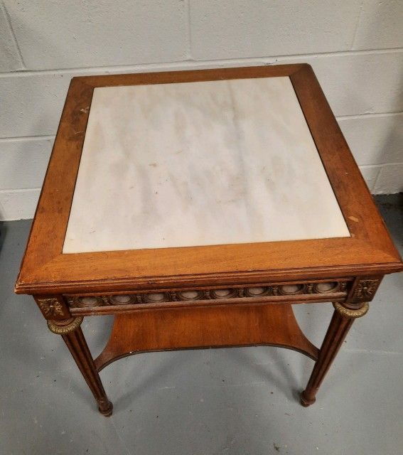 Marble Top End Table